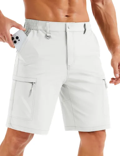 Miniatura 17 de MAGCOMSEN Men's Hiking Cargo Shorts Quick Dry Lightweight 9" Golf Shorts Summer Casual Work Outdoor with 5 Zipper Pockets