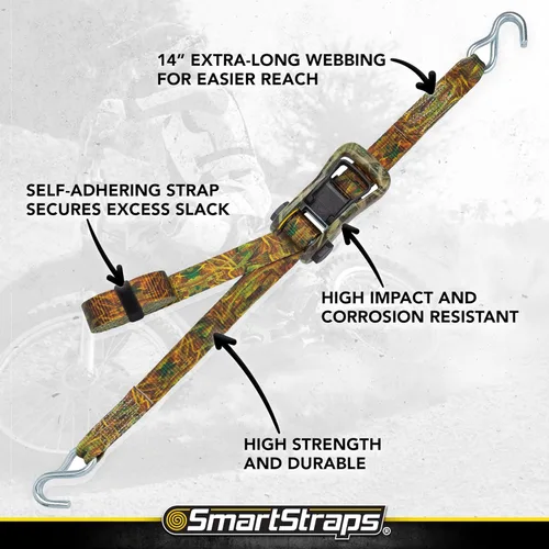 Miniatura 6 de SmartStraps 1956 14' Correas de carraca CamoX de 14 pies con tejido de camuflaje (5,000 lb)