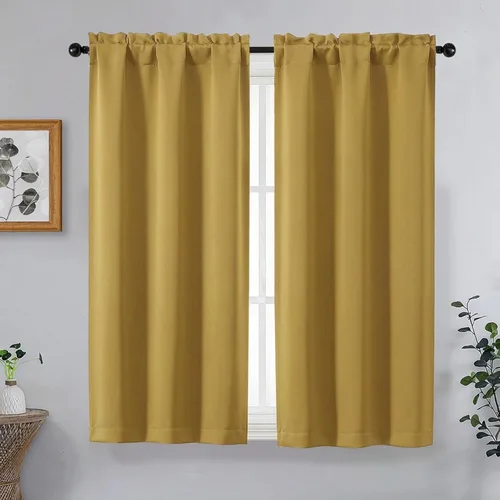 Miniatura 124 de OVZME Cortinas opacas turquesa para tratamiento de ventanas pequeñas, cortinas cortas con bloqueo de luz para ventana de cocina sobre el fregadero