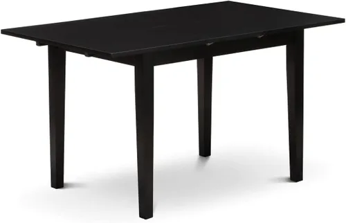 Miniatura 3 de East West Furniture NODA3-BLK-C - Juego de muebles de comedor de 3 piezas contiene una mesa rectangular de madera con hoja de mariposa y 2 sillas