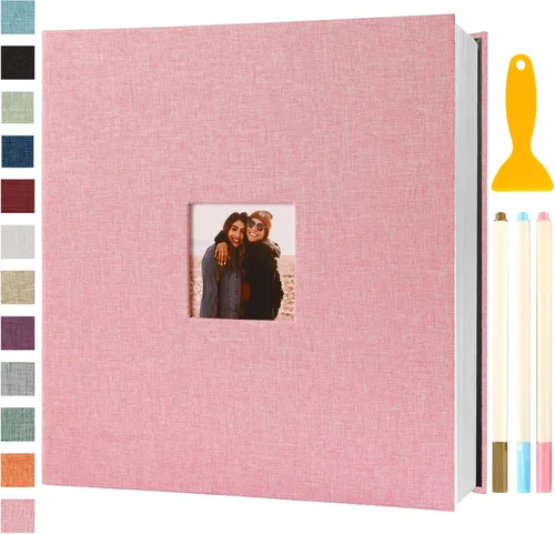 Miniatura 26 de Álbum de fotos autoadhesivo con páginas adhesivas, álbumes de fotos magnéticos para fotos de 4x6, 5x7, 8x10, libros con páginas adhesivas para bebé