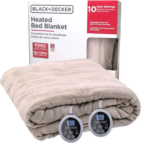 Miniatura 18 de BLACK+DECKER Manta térmica eléctrica, manta eléctrica de piel de oveja sintética, manta térmica con 4 niveles de calefacción, temporizador de 3