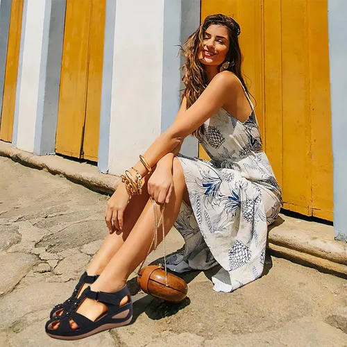 Miniatura 2 de Vimisaoi - Sandalias de plataforma, con velcro, de verano, atléticas y cómodas, para mujer