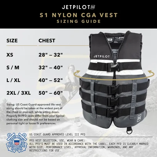 Miniatura 5 de Jet Pilot S1 - Chaleco de nailon CGA Wakeboard para hombre