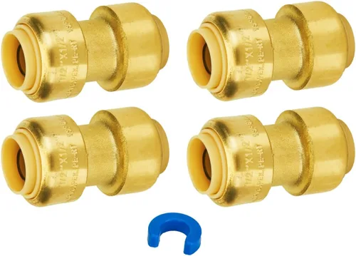 Miniatura 22 de SUNGATOR Acoplamiento de 1/2 pulgada, accesorios Pex a presión de 1/2 pulgada, acoplamiento recto de 1/2", accesorios de latón sin plomo