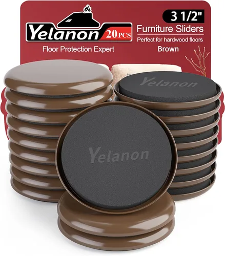 Miniatura 7 de Yelanon Deslizadores de muebles para alfombra, 20 almohadillas móviles resistentes de 3 1/2 pulgadas, deslizadores para muebles en alfombra