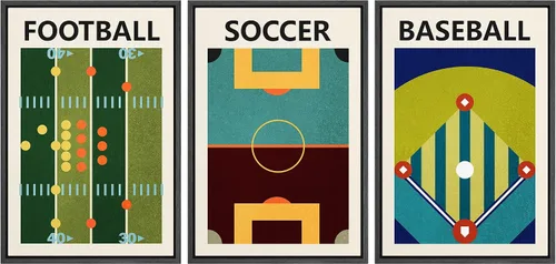 Miniatura 17 de wall26 Lienzo enmarcado para pared, juego de arte de primer plano, detalles de costuras de béisbol, atletas deportivos, fotografía, moderno