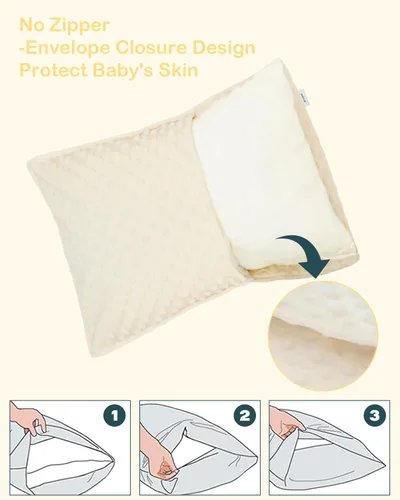 Miniatura 4 de ALVA BABY - Funda de almohada para niños pequeños, terciopelo suave y cálido, paquete de 2 unidades de 13 x 18 pulgadas o 12 x 16 pulgadas, sobre