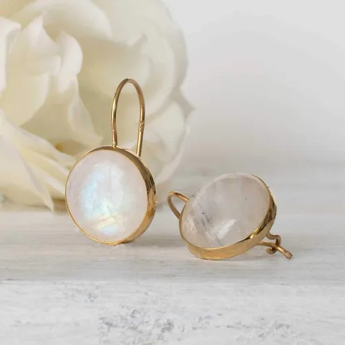 Miniatura 26 de Gemstone Earrings for Women - Gold Gemstone Drop Earrings - Birthstone - 14K Gold Earrings for Women - Gold Formal Earrings - Boho Wedding Earrings