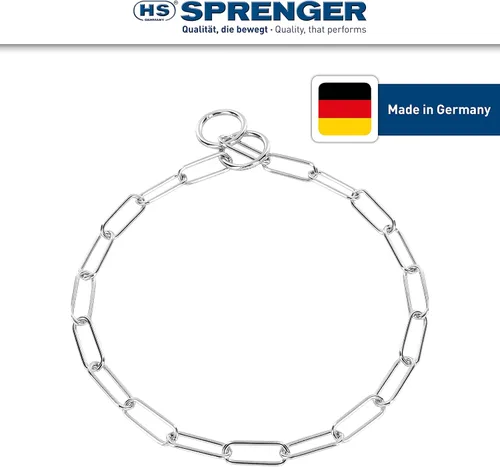 Miniatura 7 de Herm Sprenger - Collar de perro protector de piel de acero cromado - Enlace largo - Collar de entrenamiento profesional para perros pequeños