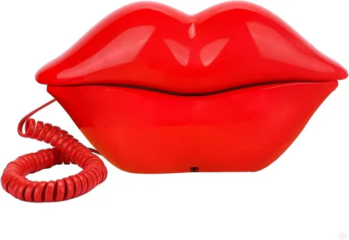 Miniatura 5 de Teléfono de Labios Rosados, Benotek Juego de Teléfono Fijo con Cable para Casa, Oficina, Hotel, Divertido y Lindo Teléfono de Boca para Fotografía