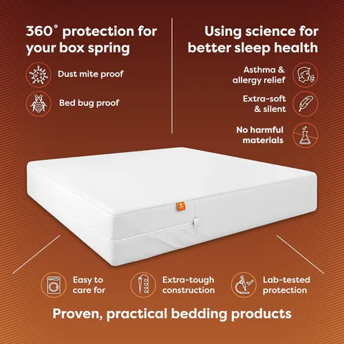 Miniatura 2 de HOSPITOLOGY PRODUCTS - Sistema de defensa del sueño – Recubrimiento de somier con cremallera – A prueba de insectos y ácaros – Hipoalergénico.