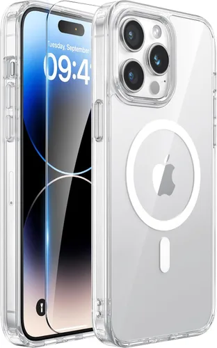 Miniatura 56 de Miracase Funda diseñada para iPhone 13, con protector de pantalla de vidrio templado, forro de microfibra suave antiarañazos, funda de goma