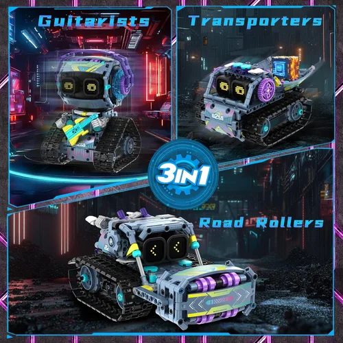 Miniatura 3 de Kit de construcción de robot STEM, 3 en 1 juguetes robóticos controlados por control remoto y aplicación, set de bloques de construcción de robots