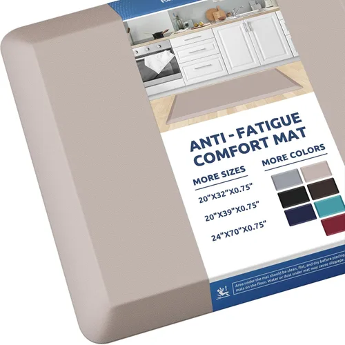 Miniatura 69 de KitchenClouds Alfombra de cocina acolchada anti fatiga, 17.3 x 60 pulgadas, impermeable, antideslizante, tapete de escritorio cómodo, para cocina
