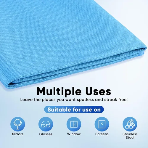 Miniatura 4 de HOMEXCEL Paños de limpieza de microfibra de vidrio, paquete de 6 unidades, sin pelusa, paño de limpieza mágico de microfibra reutilizable para Azul