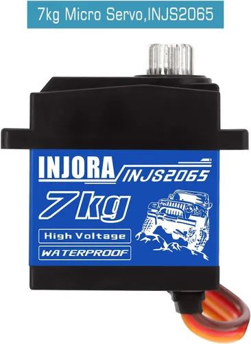 Miniatura 3 de INJORA 7KG Servo INJS2065 con soporte y cuerno de servo para TRX4M TRX4MT 1/18 RC Crawler piezas de mejora, alto par de torsión impermeable