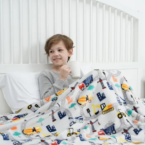 Miniatura 8 de Manta de camión Softan para niños, manta de franela suave y acogedora para niños y niñas, linda manta de camión para sofá, cama, regalo de Camión