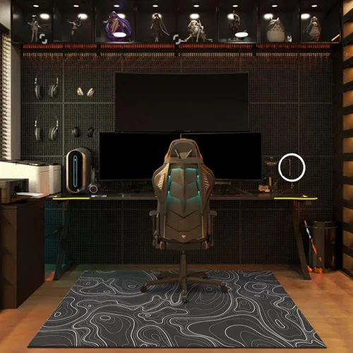 Miniatura 5 de Tapete para Silla de Juego para Piso de Alfombra y Baldosas de Madera Dura, Alfombra de Juego de 36"x48" para Sala de Juegos, Alfombra Contorno