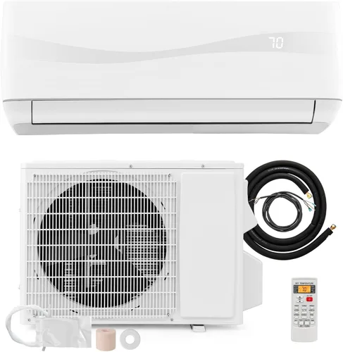 ARLIME Mini Split AC, 9000 BTU inversor de aire acondicionado y calentador con bomba de calor de 0.75 toneladas, 19 SEER2, 115 V, enfría hasta 450