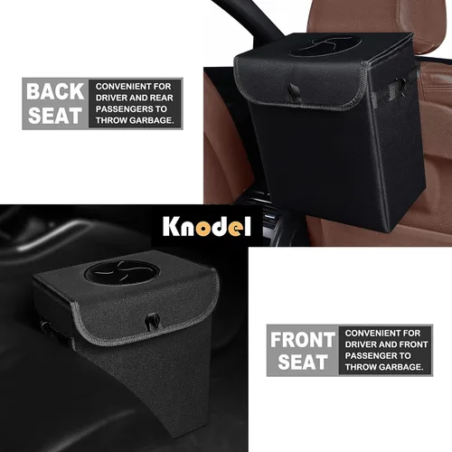 Miniatura 6 de Basurero para automóvil con tapa, organizador y almacenamiento a prueba de fugas, impermeable, cubo de basura multiusos para automóvil