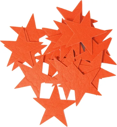 Miniatura 3 de Playfully Ever After Estrellas de fieltro rígido de tamaño combinado de 1.5 y 3 pulgadas, 46 piezas (naranja)