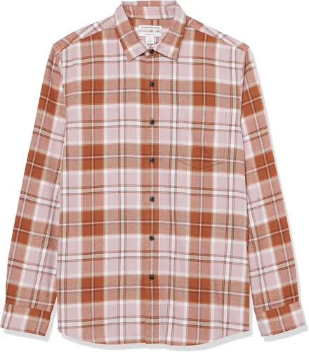 Miniatura 42 de Amazon Essentials Camisas de franela de manga larga para hombre, corte ajustado, a cuadros con botones