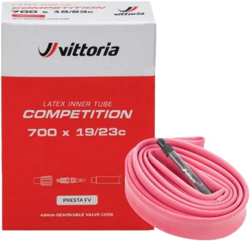 Vittoria Tubo interior de látex de competición – Presta 1.890 in núcleo extraíble – Tubo de bicicleta ligero, flexible y de rodadura rápida para