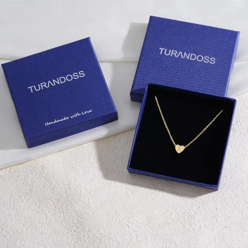 Miniatura 7 de Turandoss Collar con inicial de corazón para mujeres y niñas, delicado chapado en oro de 14 quilates, dije de corazón con letra A-Z, collar