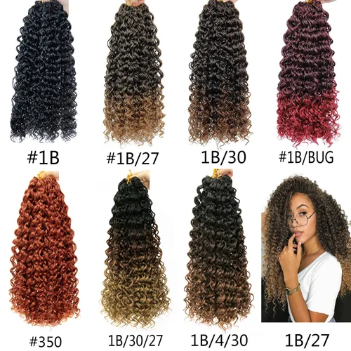 Miniatura 7 de GoGo Curl Crochet Hair 18 pulgadas onda de agua pelo sintético bohemio ganchillo trenzado jengibre onda profunda extensiones de cabello trenzado