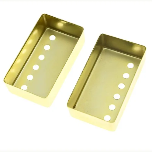 Miniatura 3 de KAISH Humbucker - Juego de 2 cubiertas de pastilla de guitarra Humbucker de latón 1.937 in/2.047 in cubierta de pastilla espaciado de poste dorado