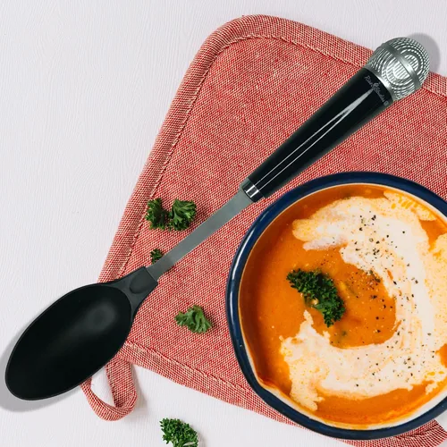 Miniatura 2 de Utensilios de cocina con cuchara de micrófono, divertido y novedoso accesorio de cocina y regalo único para músicos, cantantes, estrellas