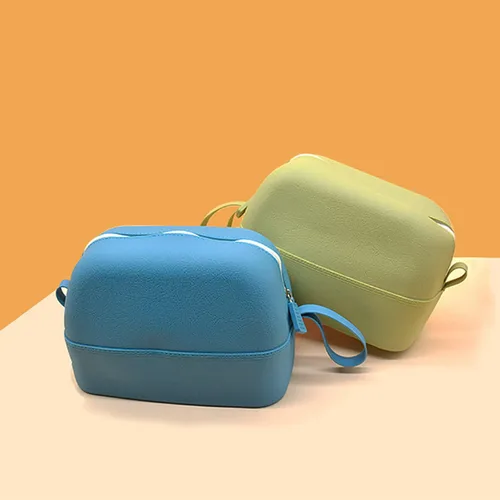 Miniatura 7 de Bolsa de maquillaje impermeable, bolsa de aseo de silicona, bolsa de almacenamiento de viaje portátil, bolsa de cosméticos lavable de gran Azul