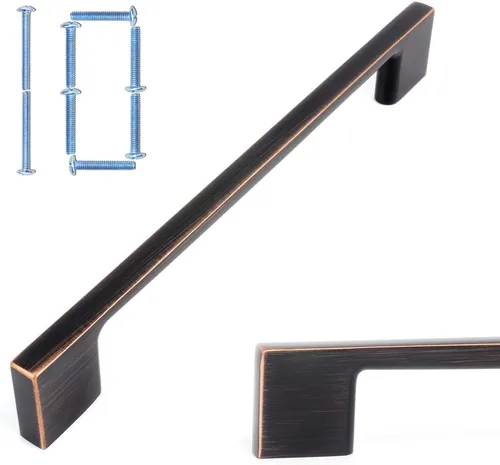Miniatura 25 de KOOFIZO Paquete de 10 pomos negros para gabinete, pomos negros mate para cajones, K03, tiradores cuadrados de un solo agujero para gabinetes