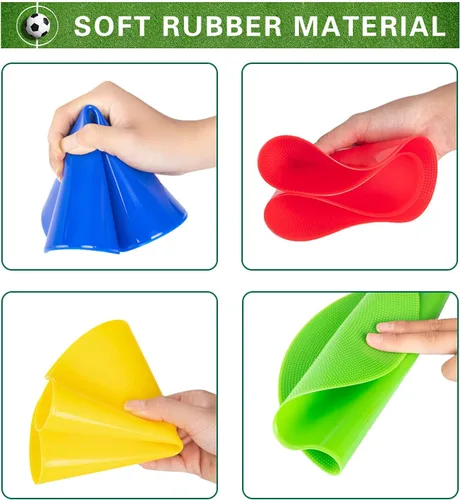 Miniatura 2 de Marcadores de puntos de 9 pulgadas y 10 pulgadas de goma antideslizantes para piso, conos de campo plano, puntos de poliéster para fútbol