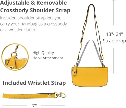 Miniatura 4 de Joy Susan Mini cruz para mujer bolso de mano de pulsera, Dorado (Goldenrod)