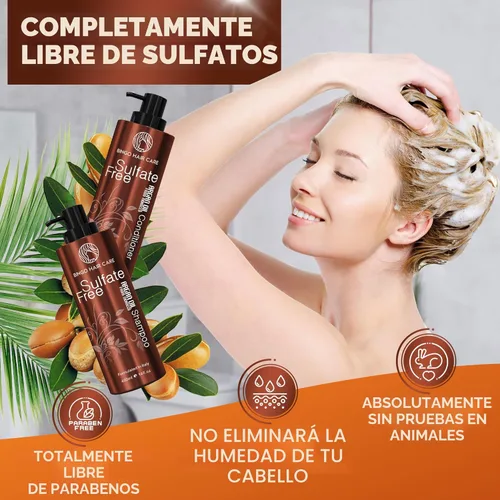 Miniatura 4 de Juego de champú y acondicionador de aceite de argán marroquí - Sin sulfatos, cuidado hidratante antifrizz para mujeres - Tratamiento hidratante