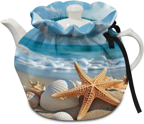 Miniatura 27 de DISNIMO Funda de tetera aislada a prueba de polvo con diseño floral de colibrí, para mantener el calor, accesorios decorativos, colcha