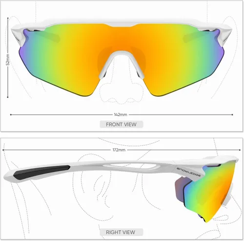 Miniatura 2 de Gafas de ciclismo, lentes deportivos polarizados con marco irrompible TR90, anti-UV400 B # blanco-gris basado en lentes REVO Rojo-M