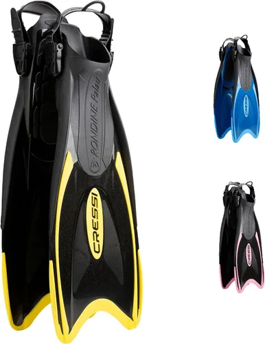 Miniatura 9 de Cressi Palau Aletas de natación ajustables con tacón abierto para snorkel, color azul 2-Azul