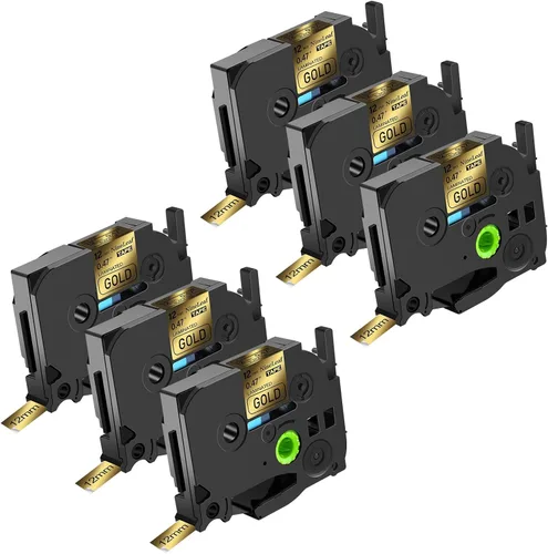 Miniatura 13 de NineLeaf Paquete de 6 cintas de etiquetas compatibles con Brother TZ TZe TZe-531 TZe531 TZ-531 TZ531 0.472 in 1/2 pulgadas, negro sobre azul