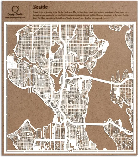 Miniatura 20 de O3 Design Studio Aberdeen - Mapa de papel cortado en papel blanco de 12 x 12 pulgadas