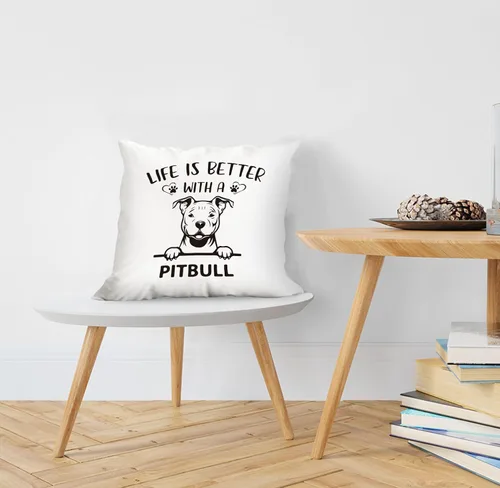 Miniatura 5 de huester Pitbull - Regalos para perros para decoración de habitación de mujeres, fundas de almohada de 18 x 18 pulgadas, Life is Better with a