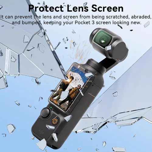 Miniatura 3 de Protector de pantalla de bolsillo 3 lentes antiarañazos para DJI Osmo Pocket 3 Vlogging Camera Creator Combo Accesorios 4 protectores de lente + 4