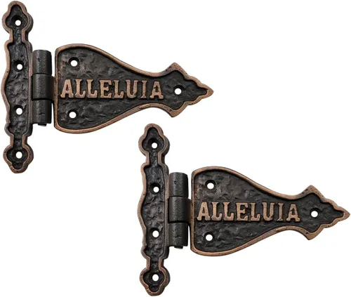 Miniatura 62 de Adonai Hardware Alleluia - Bisagras delanteras de hierro fundido antiguo (3.2 pulgadas x 10 unidades, negro mate) para puertas de granero, puertas