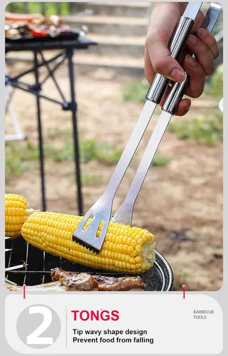 Miniatura 3 de Parrilla BBQ Accesorios de BBQ, Herramientas de Parrilla de Acero Inoxidable Accesorios para Asar Juego de Parrilla Accesorios de Parrilla