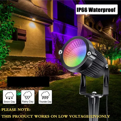 Miniatura 2 de Luces de paisaje RGB de bajo voltaje 5W DC12 Volt LED Spotlight Outdoor Pathway Lights Patio Luces Jardín Césped Paisajismo Luces 500LM IP66 Punto