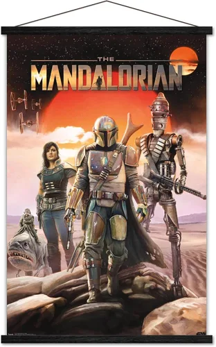 Miniatura 8 de Trends International Star Wars: The Mandalorian - Póster de pared de grupo, 22.375 x 34 pulgadas, paquete de póster y clip