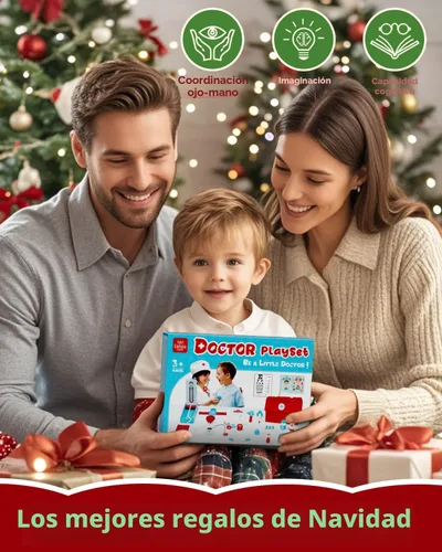 Miniatura 7 de Lehoo Castle Kit de médico para niños pequeños de 3 a 5 años, juego de médicos para niños, juego de simulación con disfraz de médico, estetoscopio