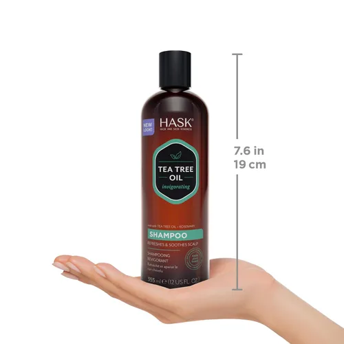 Miniatura 6 de HASK Juego de champú vigorizante de aceite de árbol de té y romero + acondicionador Refresca el cuero cabelludo, calma, sin sulfatos, sin
